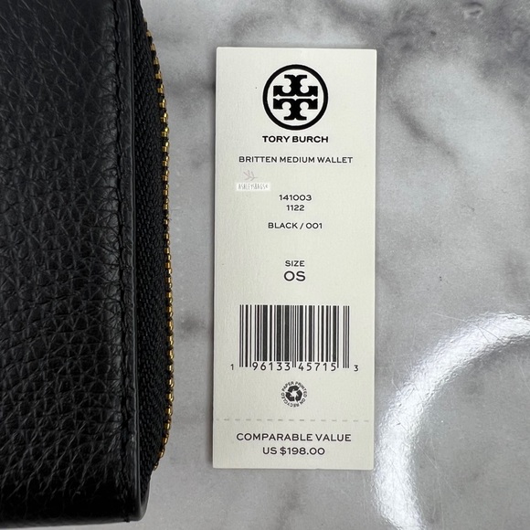 Tory Burch Britten Medium Wallet In Black - Picture 5 of 5